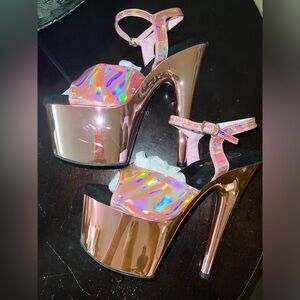 Pink iridescent Pleasers Sz.7